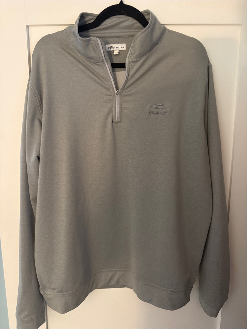 Peter Millar Men’s Light Gray 1/4 Zip Pullover